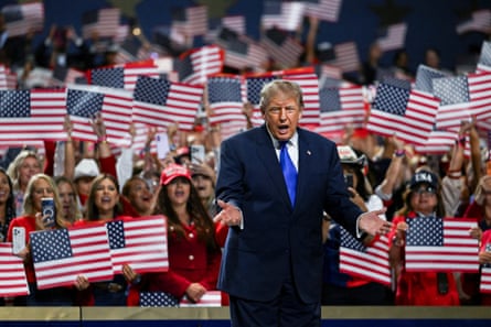 Donald Trump on stage at the Republican National midterm convention.