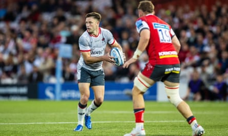 Fergus Burke in action at Gloucester in the opening Premiership game.