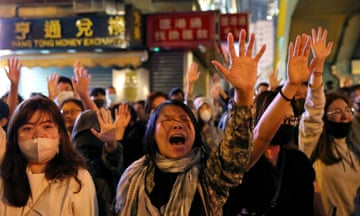 Protesters sing Glory to Hong Kong. YouTube has blocked videos of the anthem in the territory.