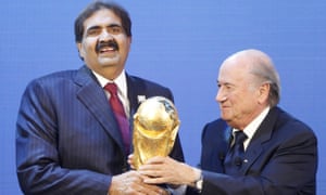 Sheikh Hamad at the 2010 announcement that Qatar had been awarded the 2022 World Cup.