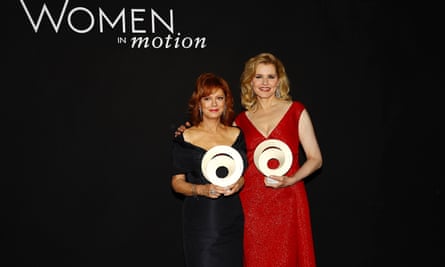 Susan Sarandon and Geena Davis accepting their awards