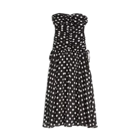 M&S Collection Lyocell Rich Polka Dot Sweetheart Neckline Maxi Waisted Dress £79