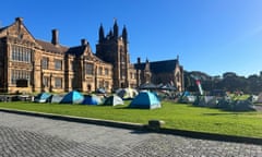 The pro-Palestine protest encampment at the University of Sydney