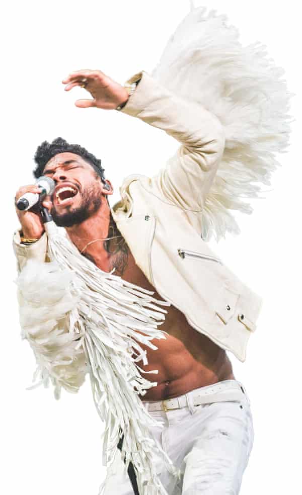 Photograph of Miguel in concert.