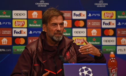 Jürgen Klopp speaks at a Champions League press conference