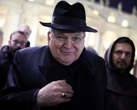 Cardinal Raymond after a prayer service at St Peter’s Square while Pope Francis continued his stay in hospital in February.