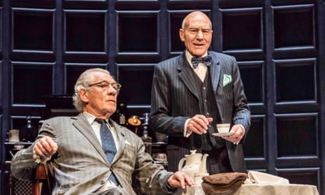 Ian McKellen as Spooner, left, and Patrick Stewart as Hirst in No Man’s Land.