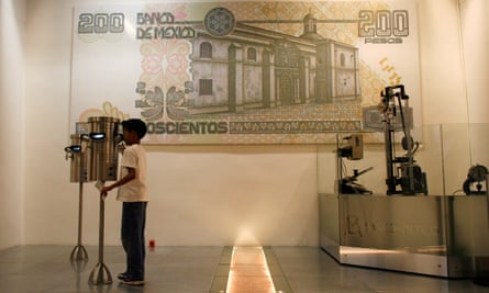 A child visits an exhibition at the Interactive Museum of Economy in Mexico City
