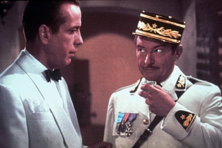 Humphrey Bogart and Claude Rains in Casablanca.