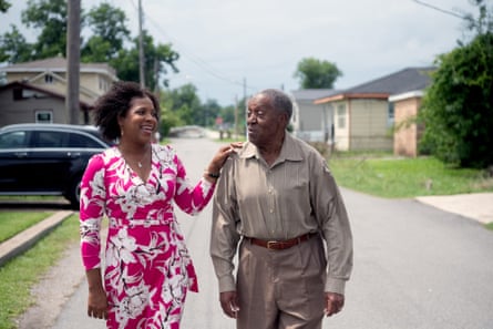 a man and female stepping