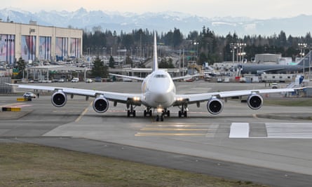 Boeing 747 on the tarmac.