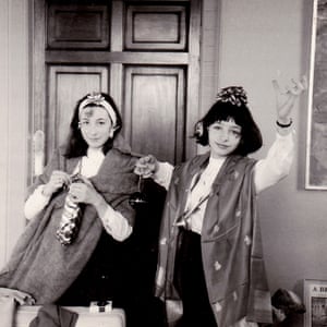 Joan Juliet Buck with Angelica Huston, St. Clerans 1963.