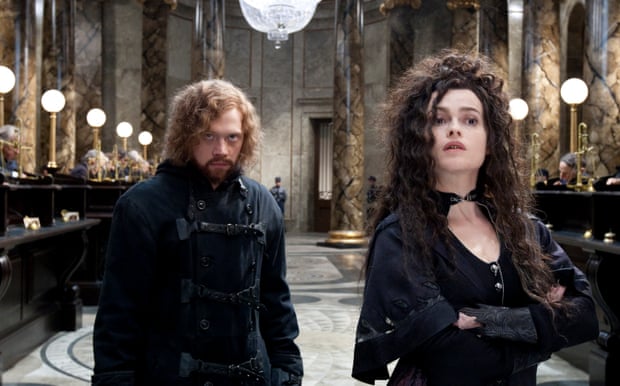 As Bellatrix Lestrange, with Rupert Grint as Ron Weasley, in Harry Potter And The Deathly Hallows: Part 2.