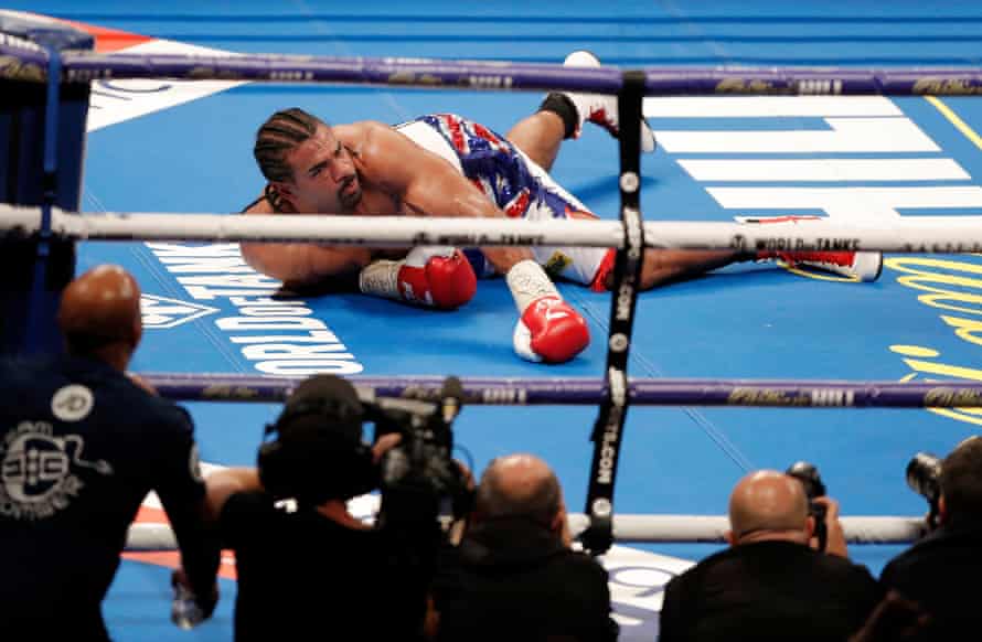 FIFAPRO Tom Jenkins’s best sports photos of 2018 12 David Haye on the floor during his fight against Tony Bellew at the O2 Arena, Greenwich in May 2018