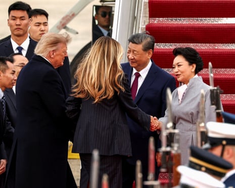 People arrive off plane