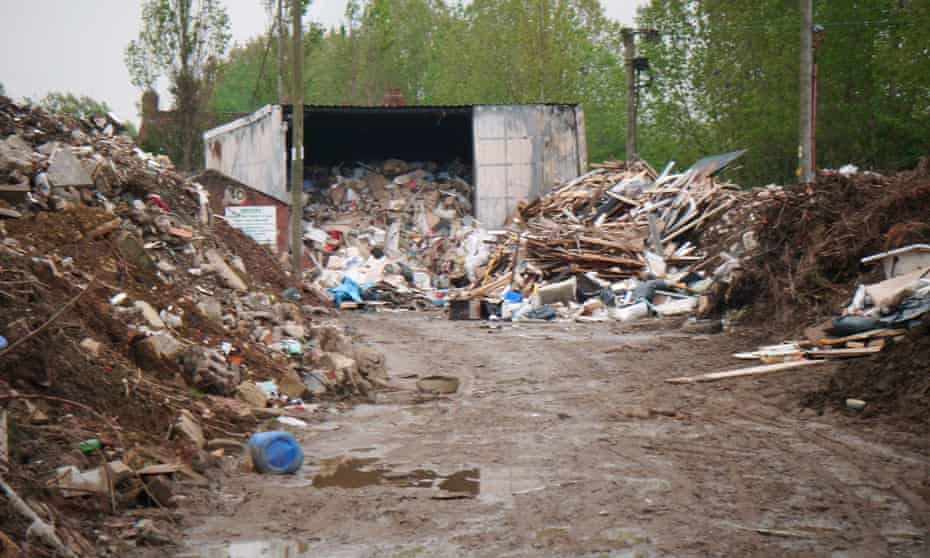 Illegal waste recycling site