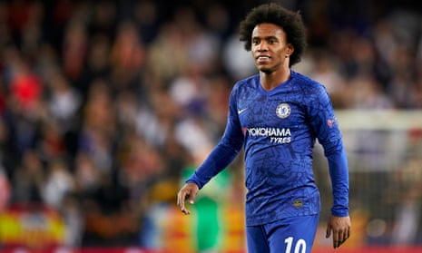 Willian during Chelsea's match against Valencia