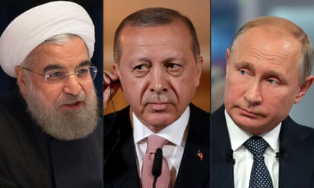 Iran’s president, Hassan Rouhani, was due to meet Turkish president, Recep Tayyip Erdoğan, and Russian president, Vladimir Putin, in Tehran to discuss the future of Idlib.