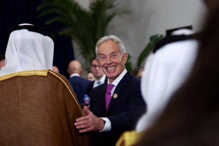 Tony Blair smiling widely