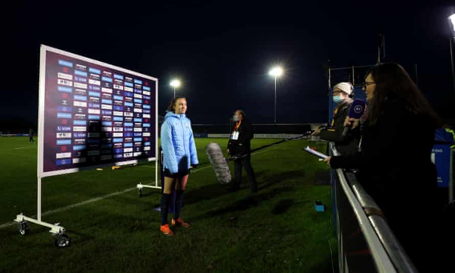 Caroline Weir of Manchester City is interviewed by BT Sport.