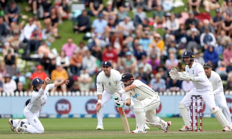 Ollie Pope takes a superb catch off Jack leach’s bowling to end Daryl Mitchell’s innings as England cemented their donation of New Zealand in Wellington.