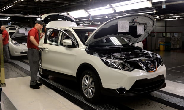 A Nissan employee works on the Qashqai, at the carmaker’s Sunderland plant.