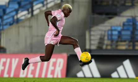 Racheal Kundananji in action for Madrid CFF against Real Madrid in January.