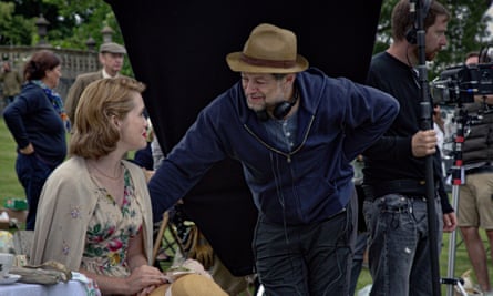 Serkis with Claire Foy on the set of Breathe.