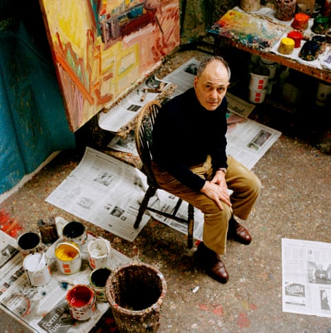 Frank Auerbach në studion e tij në Camden në 2001.