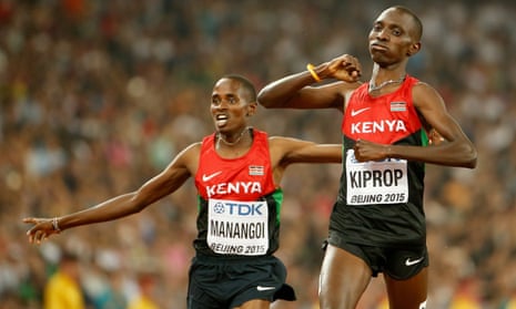 Asbel Kiprop pictured winning 1500m gold in the 2015 World Athletics Championships.