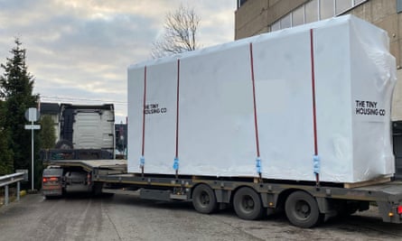 A tiny home in transit