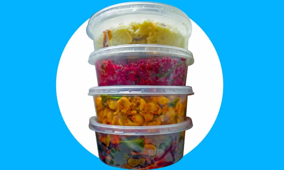 overflowing plastic containers