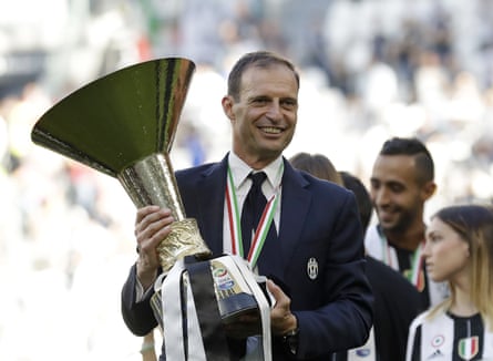 Juventus coach Allegri holds the Serie A trophy