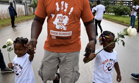A silent march on in Abidjan, Ivory Coast, to denounce the rape of girls in the country