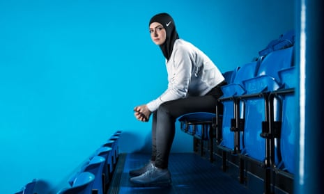 Figure skater Zahra Lari model wears Nike’s new hijab.