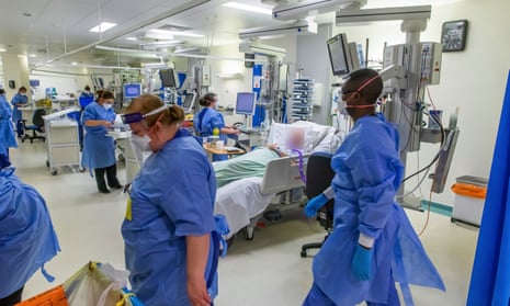 Medics in an intensive care unit in Coventry in December.