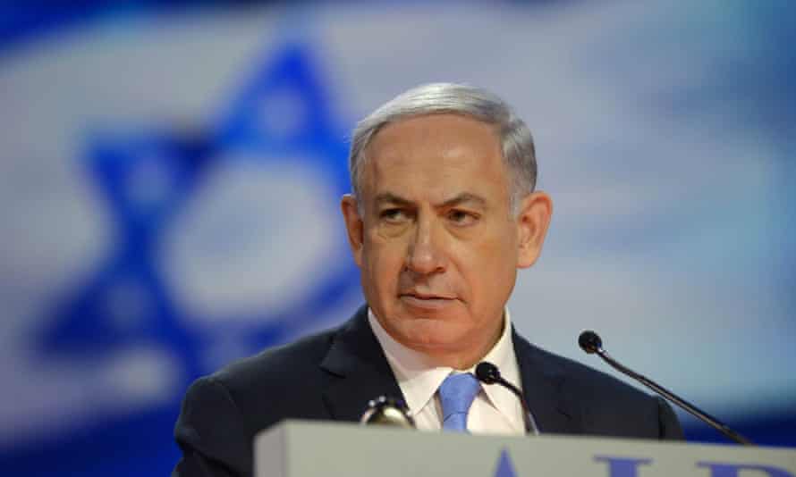 Benjamin Netanyahu speaks during the American Israel Public Affairs Committee conference in Washington in 2015