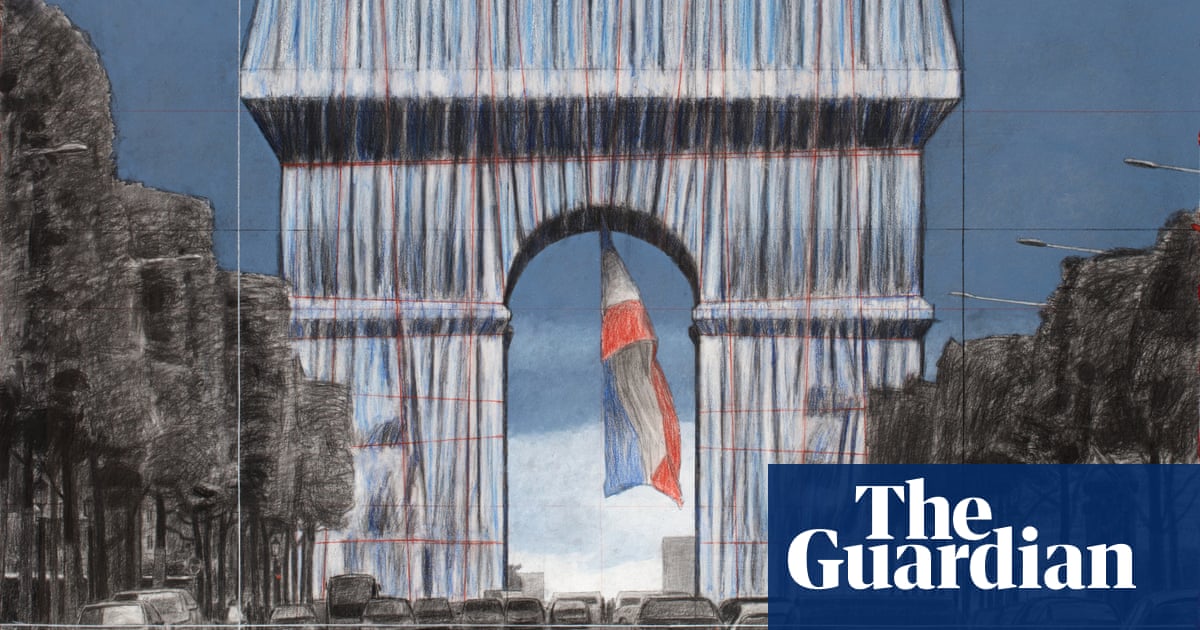 The Arc de Triomphe in Paris will be swathed in silvery blue fabric and red rope as a posthumous project planned by the artist Christo since the early