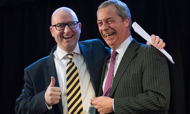 Paul Nuttall (left) is one of the other seven Ukip MEPs also being investigated by the European parliament alongside Nigel Farage (right).