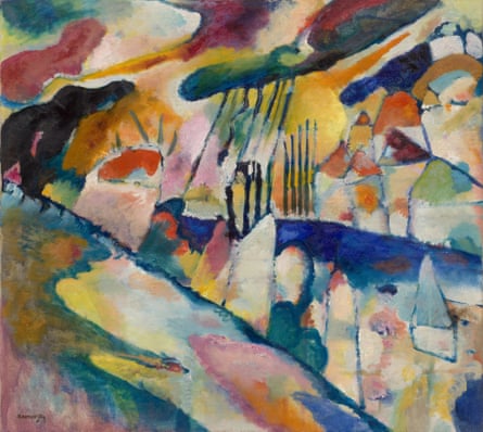 Paysage avec pluie de Wassily Kandinsky, janvier 1913, huile sur toile.