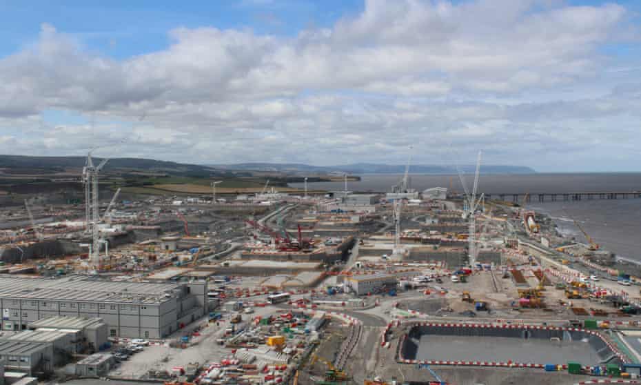 Construction work at Hinkley Point C, the new nuclear power station in Somerset, UK