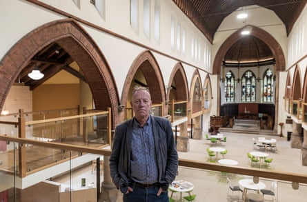 Martin Newman posing for a pic inside the church