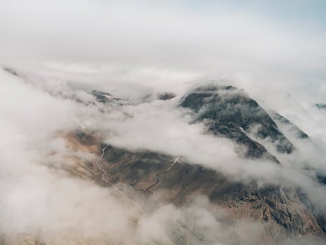 misty mountains photographed from above