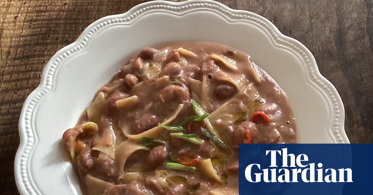 Rachel Roddy’s recipe for pasta e fagioli with coconut, spring onion, chilli and lemon | A kitchen in Rome