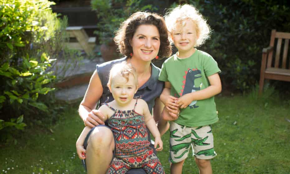 Amelia Hill with her children