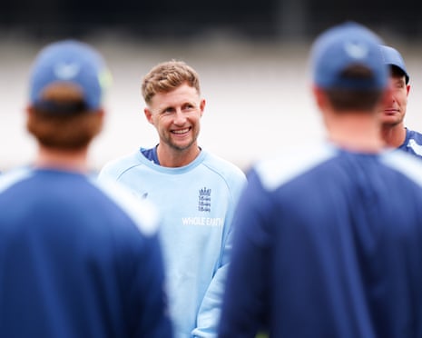 England captain Joe Root talks to his team on the field at Headingley.