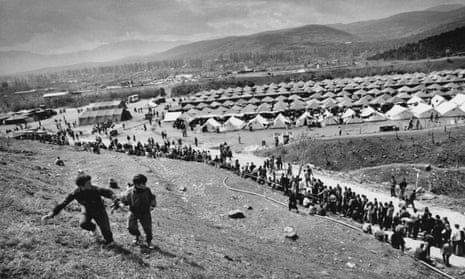 The Brazda camp in Macedonia in 1999, which housed refugees from the Kosovo war. 