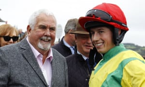 The late Alan Potts and the jockey Bryan Cooper after Finian’s Oscar won at Chepstow last month.