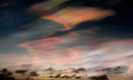 Nacreous clouds near Whitley Bay, Northumberland on 2 February.
