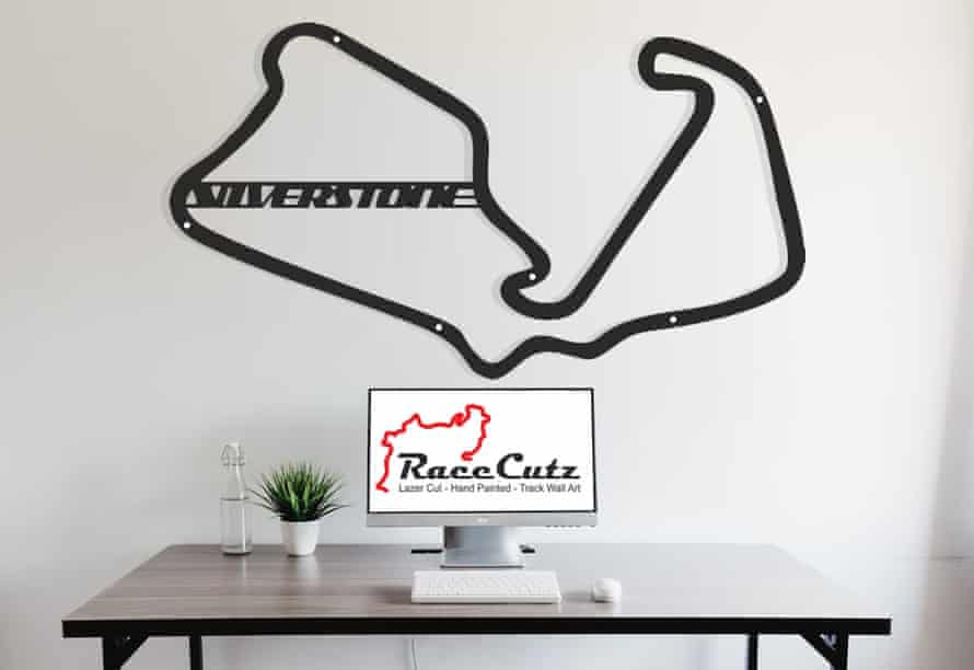 Race Cutz Laser Cut Hand Painted Race Track Wall Art - Silverstsone Circuit.